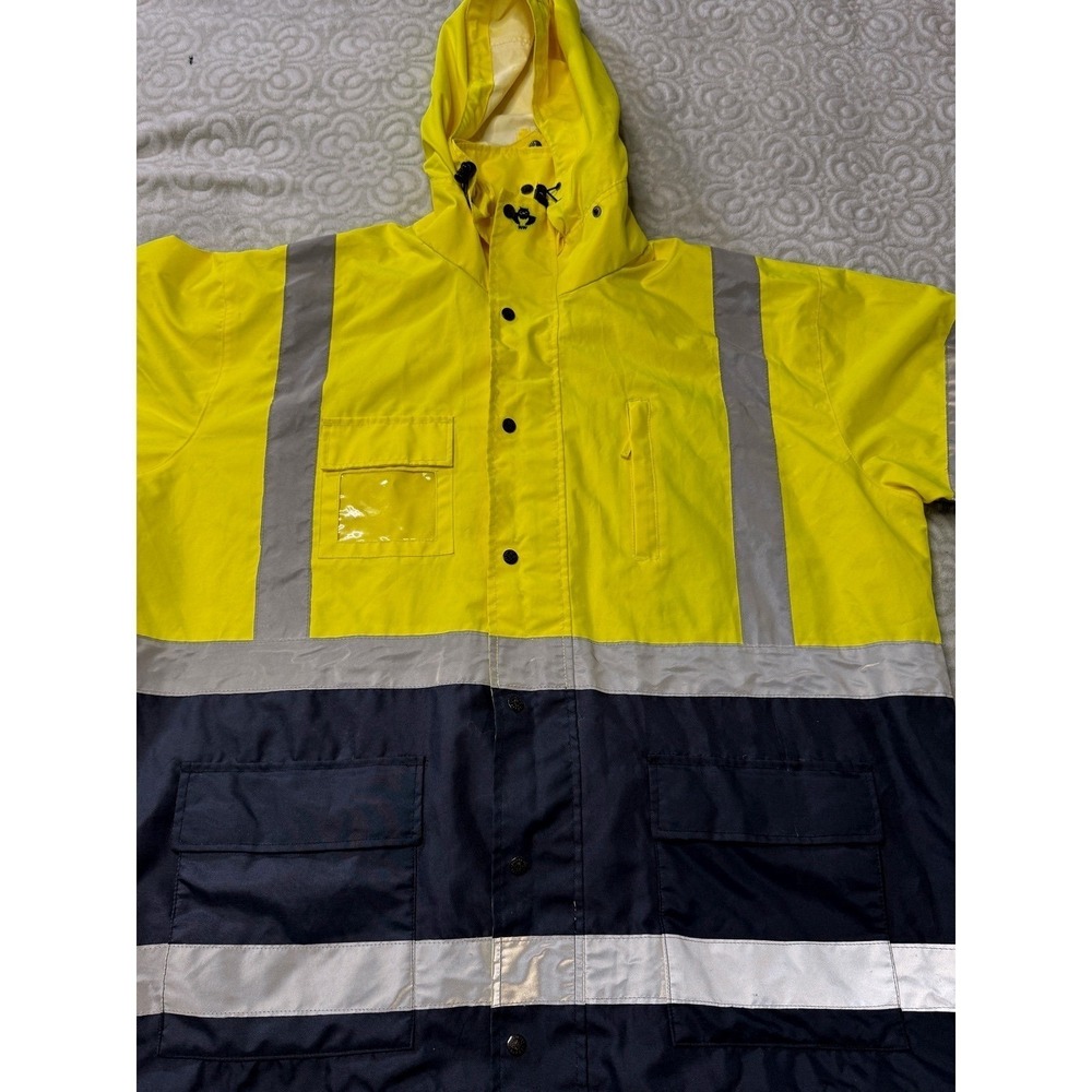 Concern For Safety Hi-Vis Work Jacket ANSI Class 3 Neon Yellow Navy 3XL 736C-3